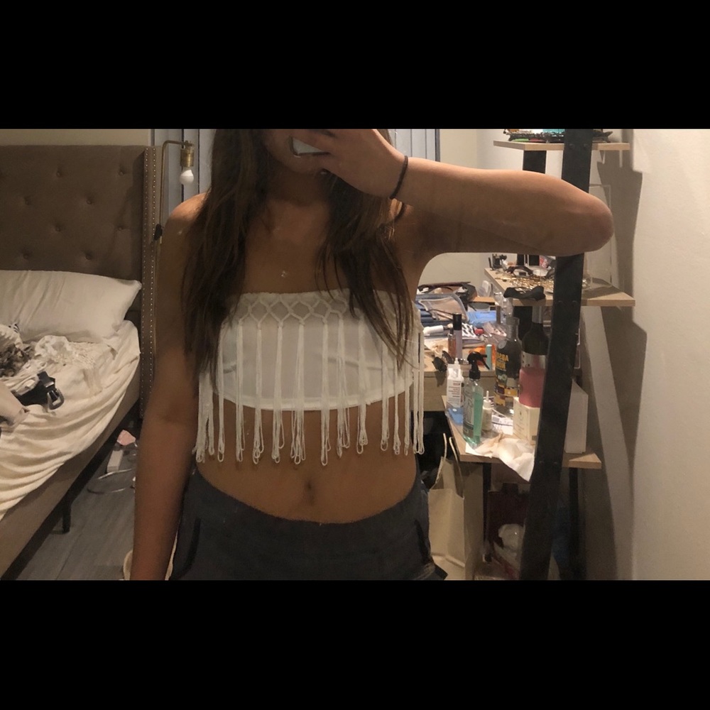 CUTE COACHELLA BEACH INSPIRED TUBETOP WITH TASSELS
